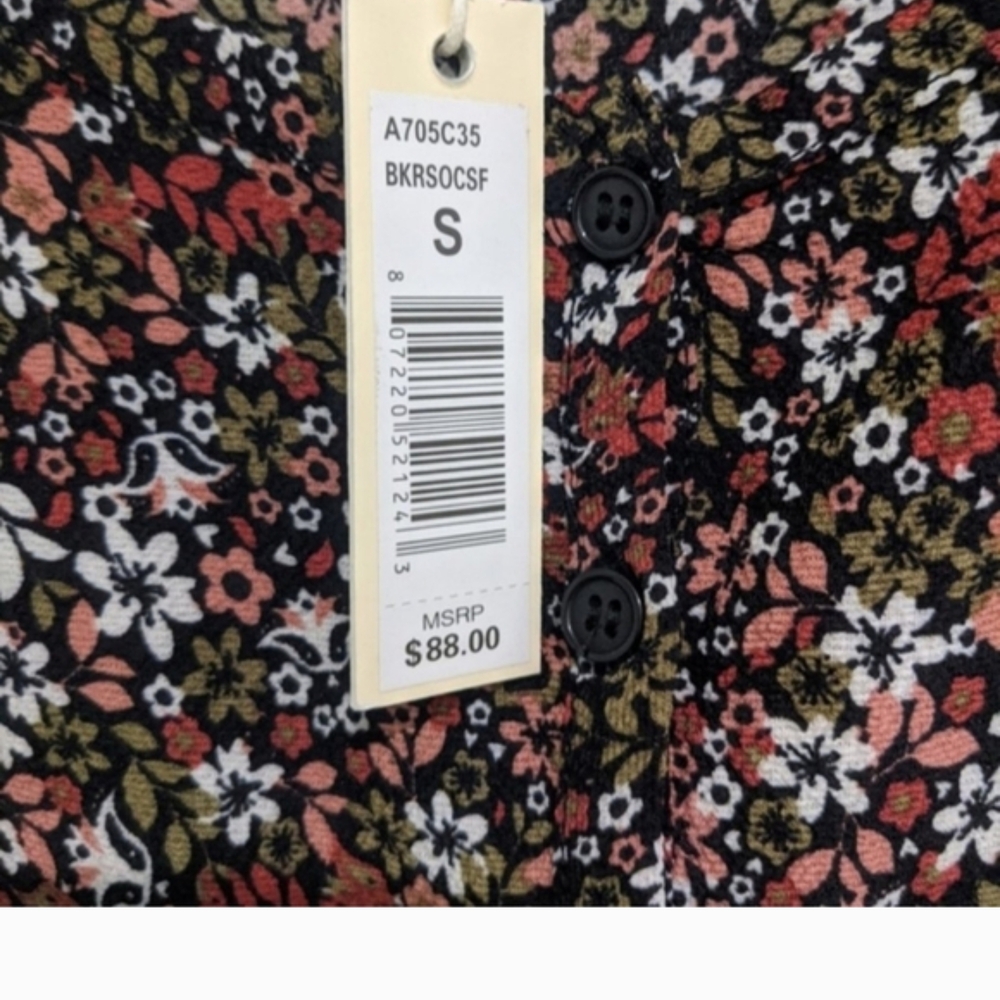 Max Studio Boho Floral Print Long Sleeve Top Cottagecore Size S* - Picture 6 of 16
